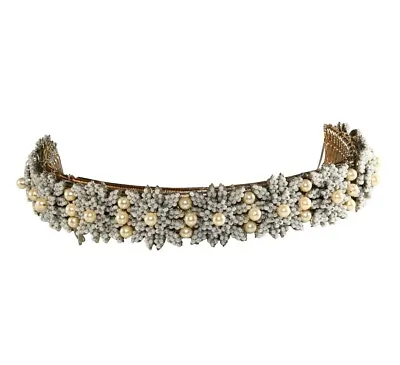 Mark Mercy Faux Pearl Tiara Headband Diadem Renaissance Bridal Stanley Hagler • $359.95
