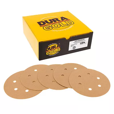 80 Grit 6  Gold Hook & Loop 6-Hole Sanding Discs For DA Sanders - Box Of 50 • $19.99