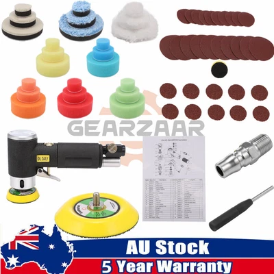 1 /2 /3  Mini Air Orbital Sander Dual Action Air Polisher For Car Body Work AUS • $59.88