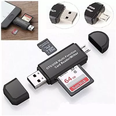 Micro USB OTG To USB 2.0 Adapter SD/Micro SD Card Reader With Standard USB Male • $2.76