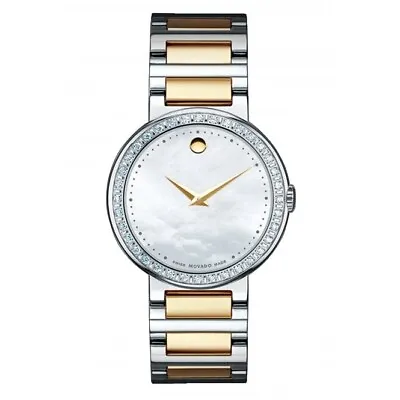 MOVADO Concerto 30mm 0606470 Diamond Bezel Mother Of Pearl Dial 2 Year Warranty • $2107.48