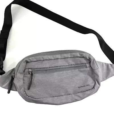 Travelon Waist Bag World Travel Essentials Gray Padded Sling Fanny Pack RFID • $12