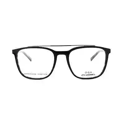 New Morel OGA 10096O NG07 Square Black Polished Wood Handmade Acetate Eyeglasses • $134