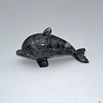 Vintage Gray Marble Hand Carved Dolphin Porpoise Sea Life Stone Carving Cool • $7.99