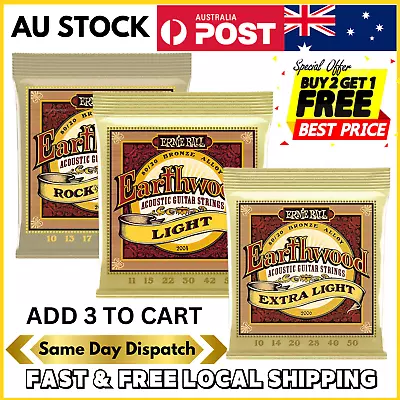 Ernie Ball Acoustic Electric Guitar Strings Slinky 2003 2004 2006 2008 NEW AU • $11.95