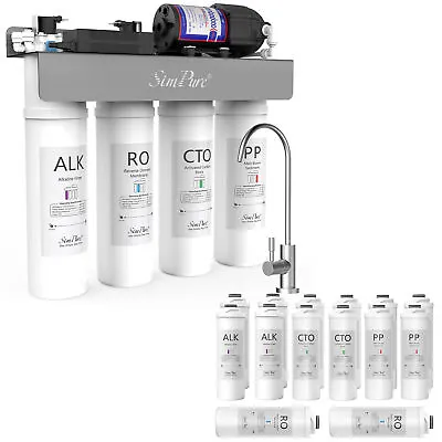 SimPure WP2-400GPD 8 Stage UV Alkaline Reverse Osmosis System Extra Water Filter • $49.37