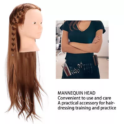 Long Hair Mannequin Head Light Brown Hairdresser Practice Training Head Cosm BOO • $31.13