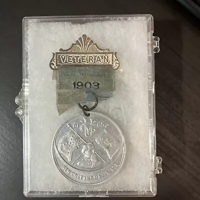 Vintage 1903 UCV United Confederate Veterans Reunion Medal Pin New Orleans • $500