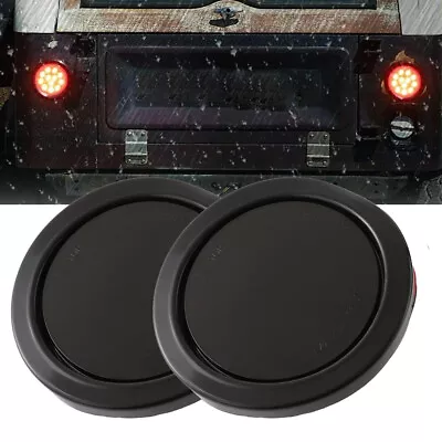 Pair 4  Inch Red 12 LED Round Tail Rear Stop Brake Lights 12V For Truck Trailer • $22.58