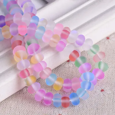 1 Strand 72pcs 8x5mm Rondelle Moonlight Matte Crystal Glass Loose Spacer Beads • $5.55
