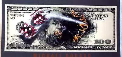 100 Dollar Bill With  Dice  Michael Godard 20 X 36 • $85