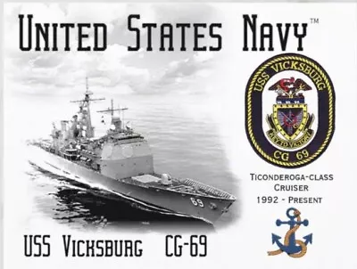 USS VICKSBURG CG-69 CRUISER   -  Postcard • $3