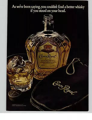 1984 Crown Royal Whiskey Advertisement Bottle & Glass Art Photo Vintage Print Ad • $9.99