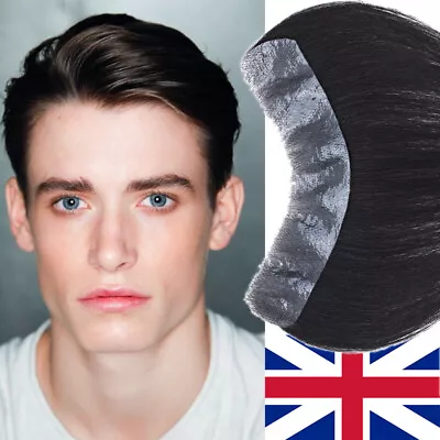 Mens Toupee Human Hair Replacement Hairline Frontals Hairpieces Topper Tape In • £45.77