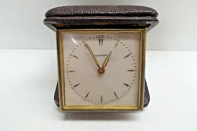 Vintage Junghans German Folding Leather Case Travel Bedside Alarm Clock  • $48