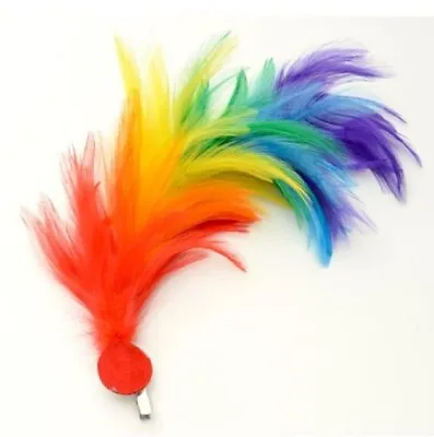 Bendable Feathered Hair Clip Feather Rainbow Colored - Multi Functional By CCW D • $15.99