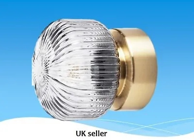 IKEA NEW SOLKLINT Wall Lamp Wired-in Installation Brass/grey Clear Glass • £25.99