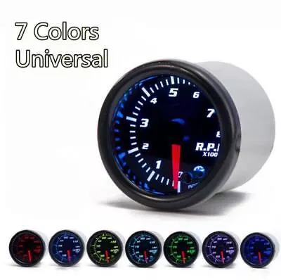 12V 2  52mm Tachometer Tacho Gauge 0-8000RPM 7 Colors LED Display Auto Car Truck • $32.86