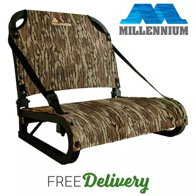 Millennium Field Pro Turkey Folding Seat Mossy Oak Bottomland Camo W/Back Rest • $96.99