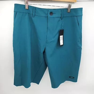 Oakley Hybrid 5 Pocket Shorts Size 34 Performance Fit Teal Green Hydrolix New • $21