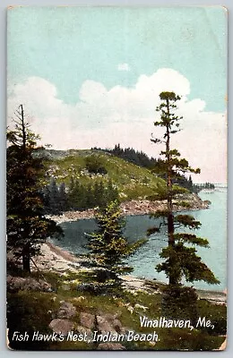Vinalhaven Maine - Fish Hawk's Nest Indian Beach - Vintage Postcard - Unposted • $12.74