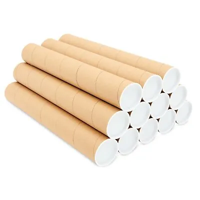 12 Pack Mailing Tubes With Caps 2x16 Inch Round Cardboard Mailers For Shipping • $25.99