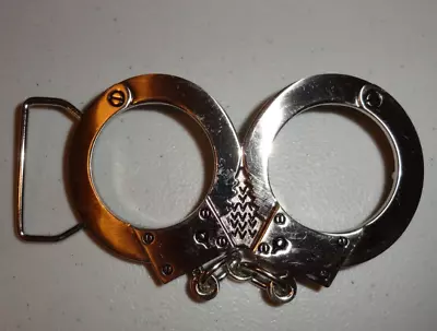 Metal Handcuff Belt Buckle - Silvertone 4 1/8  X 2 1/2  • $6.88