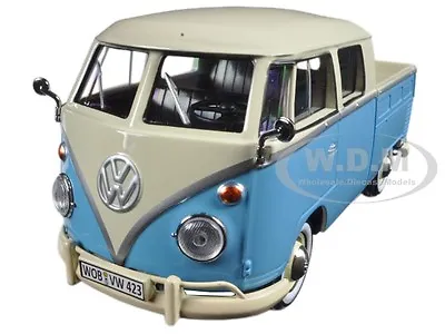 Volkswagen Type 2 (t1) Double Cab Pickup Truck Blue/cream 1/24 Motormax 79343 • $20.99