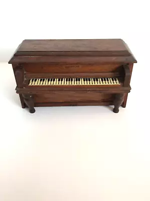 Vintage Miniature Upright Piano Wooden Music Box • $12.50