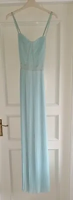 H&M Dress Long Maxi Wedding Prom Gown Size 10 Duck Egg Blue  • £4.50