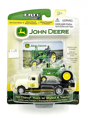 1/64 1950 John Deere Chevy Truck W/ Styled A John Deere Tractor • $37.95