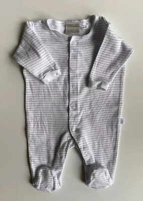 Marquise Baby Boy Size 0-3 Months Blue White Stripe One-piece VGUC • $6.97