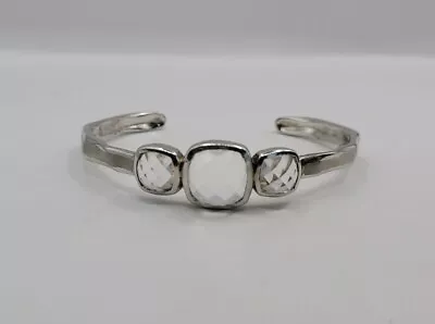 Charles Garnier 925 Sterling Silver Quartz Stone Faceted Cuff Bracelet  • $95