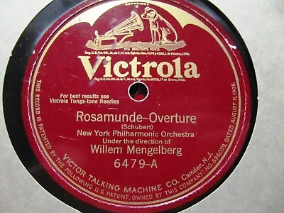 1922 Willem MENGELBERG Schubert ROSAMUNDE Overture Entr'Acte NY Phil VICTOR 6479 • $19.99