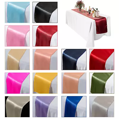 Satin Table Runner 28cm X 274cm Wedding Reception Banquet Party Table Decoration • £2.79