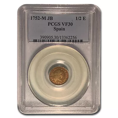 1752-M JB Spain Gold 1/2 Escudo Ferdinand VI VF-30 PCGS • $555.08