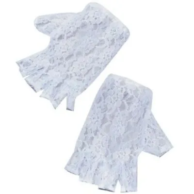 £4.95 • Buy Fingerless Lace Gloves (White) Fancy Dress Accessory 