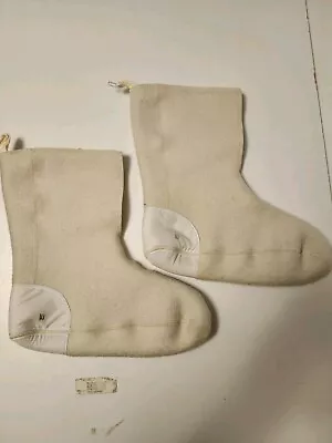 Canada Military Armed Forces Arctic Mukluks Boot Liners White Wool Size 10 Raber • $29.07