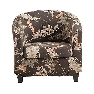 FUANGUI High Stretch Club Chair Slipcover Set Of 2 Printed Barrel Sofa Chair ... • $35.88