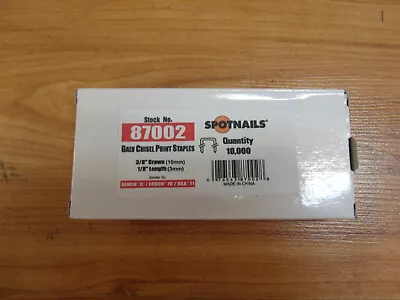  Staples 10000 NEW  Galvanized 22 Gauge 3/8  Crown X 1/8  Long Upholstery  • $24.99