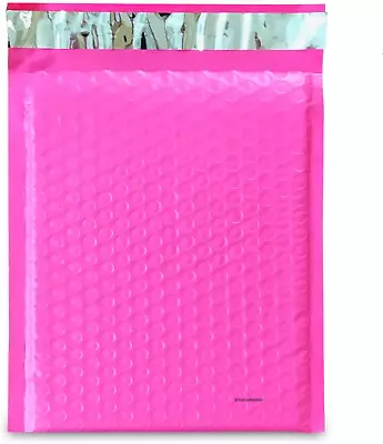 50 #0 Glamor Metallic Pink Poly Bubble Mailers Envelopes Bags 6X10 DVD Wide CD • $23.99