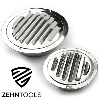 Metal Stainless Steel Round Air Vent Grille Louvre Ventilation Outlet Fly Mesh • £9.99