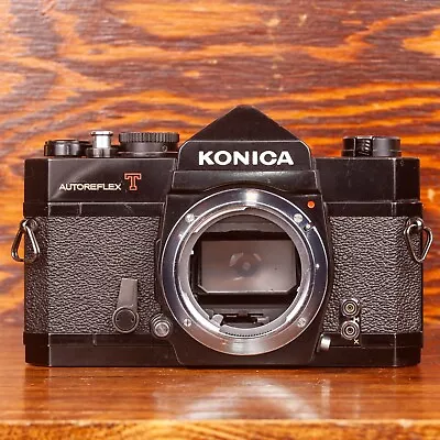 Konica Autoreflex T Black Vintage 35mm Film SLR Camera Body Only Tested Working • $40