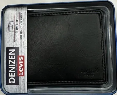 New Levi's Men's Coated Leather Slimfold Wallet Black Color $18.75 • $18.75