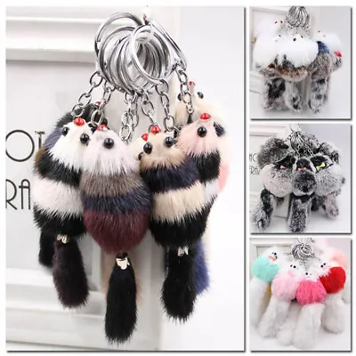 1PC Cute Plush Fur Fluffy Cartoon Fox Key Chain Bag Key Rings Pendant Ornament • $1.53