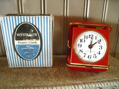 Vintage Westclox Travel Alarm Clock Made In Germany RED With Original Box~Works • $25.99