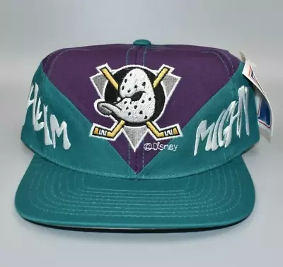 Anaheim Mighty Ducks Vintage Logo 7 Spell Out Snapback Cap Hat - NWT • $64.95