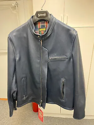 $1299.99 • Buy Schott NYC - RARE DISCONTINUED Navy #130 Leather Cafe Racer Jacket, BNWT, Size L