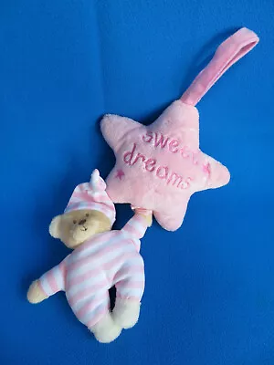 MY BEDTIME SWEET DREAMS BEAR PINK MUSICAL* EDELWEISS TEDDY Soft Toy MOTHERCARE • £12.99