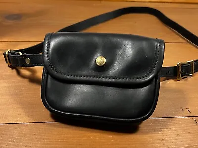 J.W. Hulme Co Leather Minimalist Snap Crossbody Bag Purse | Black Vintage • $70